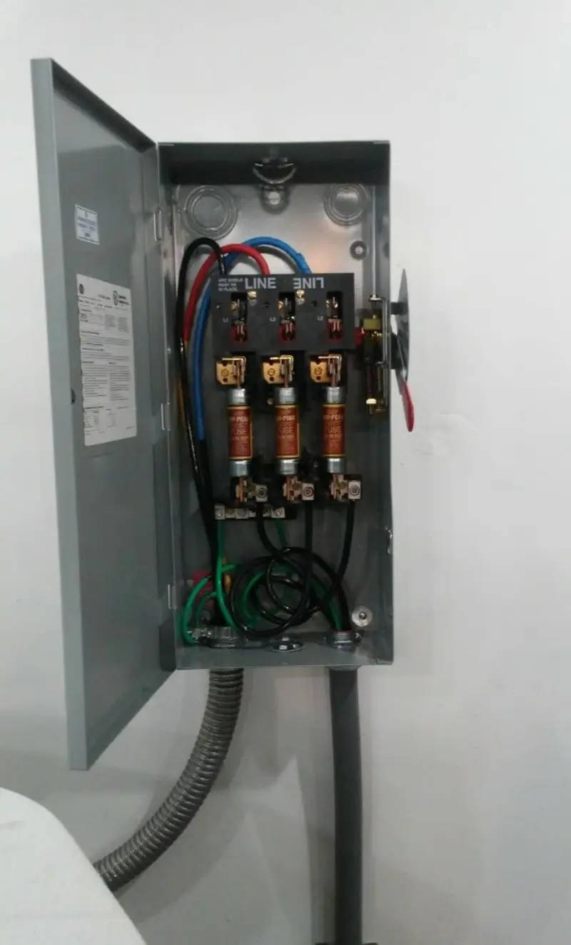 Three-phase disconnect switch installed for Electrical Wiring & Rewiring in Pitman